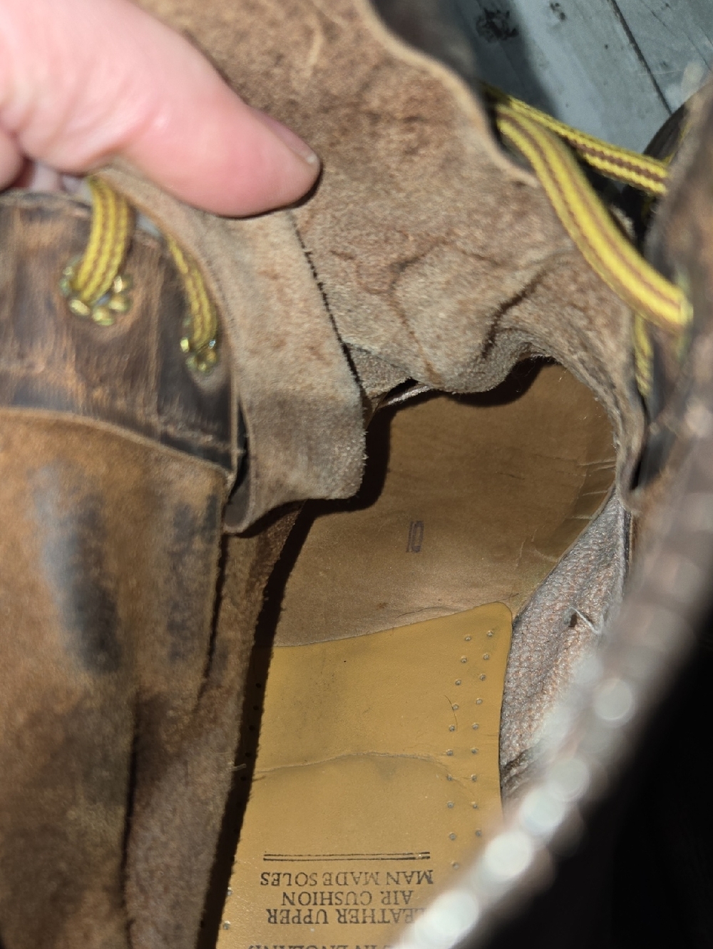 Vintage Dr Martens Brown Leather Lace-Up Work Boots Sz 10 - Picture 8 of 9